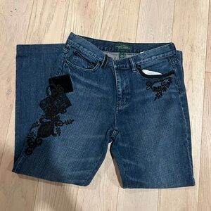 Ralph Lauren Jeans Co. LRL Velvet Straight Leg Denim Pants
